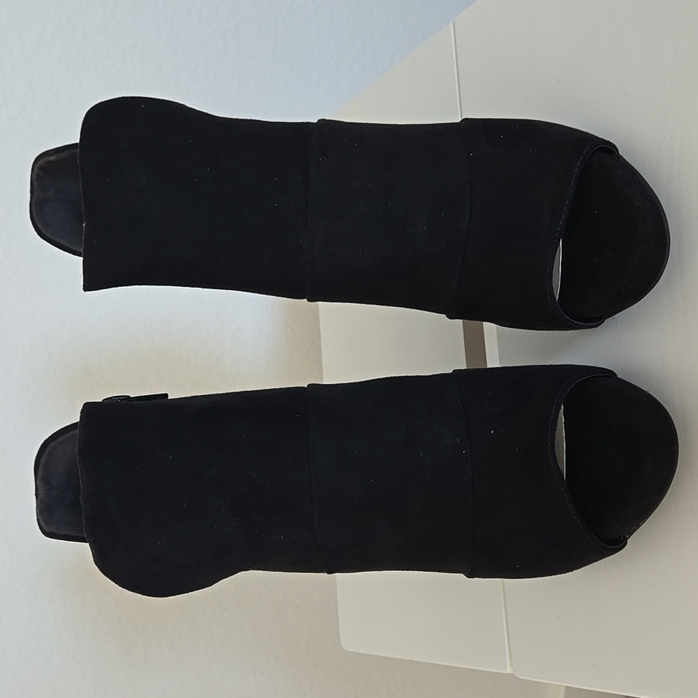 Fergie Black Ankle Booties Sleek Suede Design